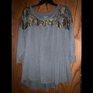 Gold and grey shirt Lane Bryant